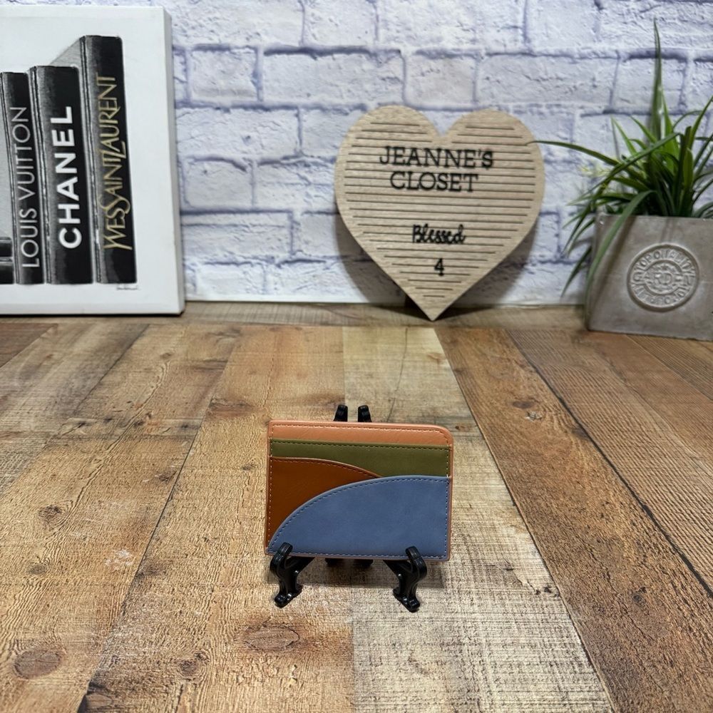 💜 Universal Thread Card Case Colorblock Wallet - Picture 5 of 5